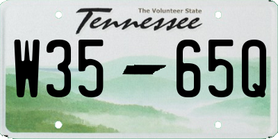TN license plate W3565Q