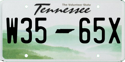 TN license plate W3565X
