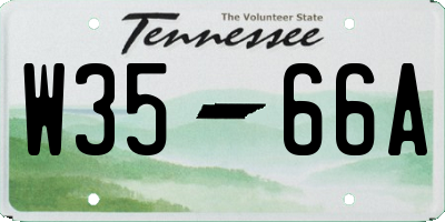 TN license plate W3566A