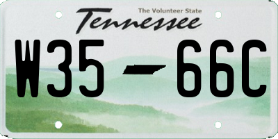TN license plate W3566C