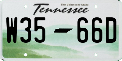 TN license plate W3566D