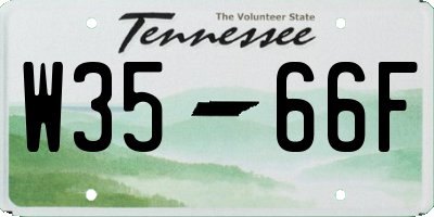 TN license plate W3566F