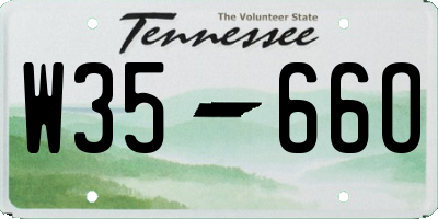 TN license plate W3566O