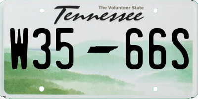 TN license plate W3566S