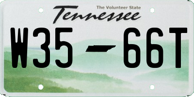 TN license plate W3566T