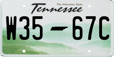 TN license plate W3567C