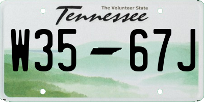 TN license plate W3567J