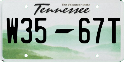 TN license plate W3567T