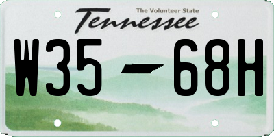 TN license plate W3568H