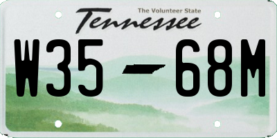 TN license plate W3568M