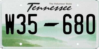 TN license plate W3568O