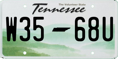TN license plate W3568U