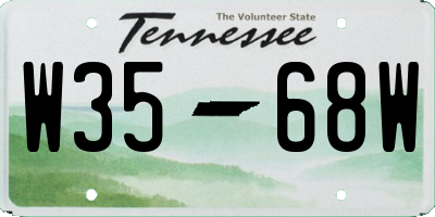 TN license plate W3568W