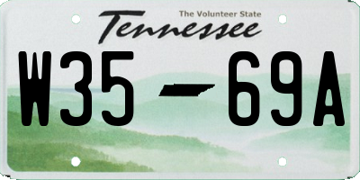 TN license plate W3569A