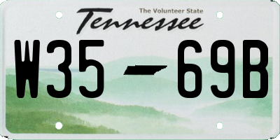 TN license plate W3569B