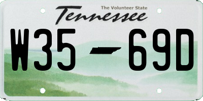 TN license plate W3569D