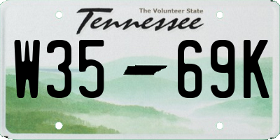TN license plate W3569K