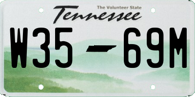 TN license plate W3569M
