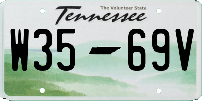 TN license plate W3569V