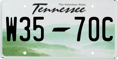 TN license plate W3570C