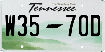 TN license plate W3570D