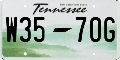 TN license plate W3570G
