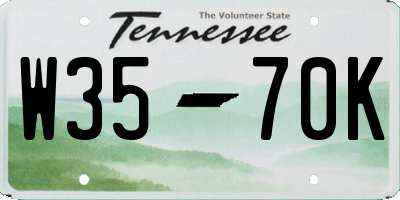 TN license plate W3570K