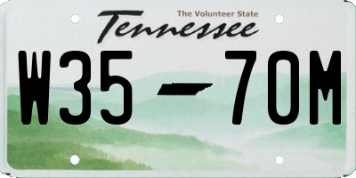 TN license plate W3570M