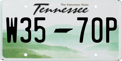 TN license plate W3570P