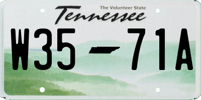 TN license plate W3571A