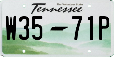 TN license plate W3571P