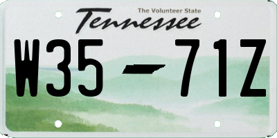 TN license plate W3571Z