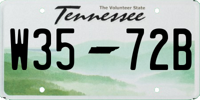 TN license plate W3572B