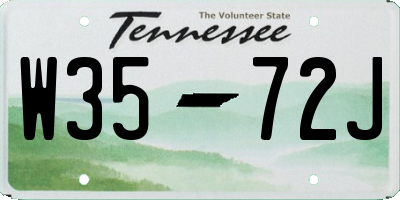 TN license plate W3572J