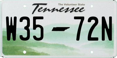 TN license plate W3572N