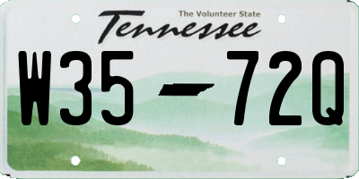 TN license plate W3572Q