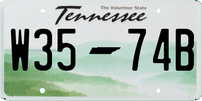 TN license plate W3574B