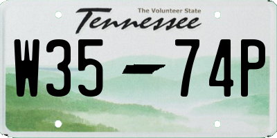 TN license plate W3574P