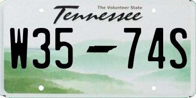 TN license plate W3574S