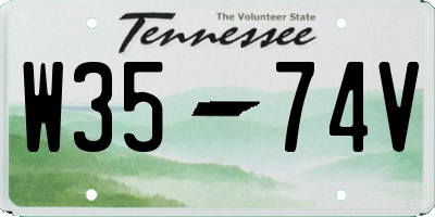 TN license plate W3574V