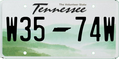 TN license plate W3574W