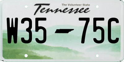 TN license plate W3575C