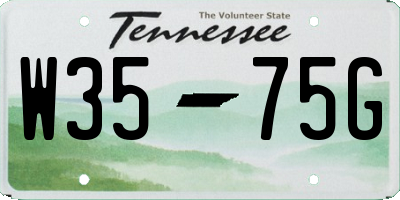 TN license plate W3575G