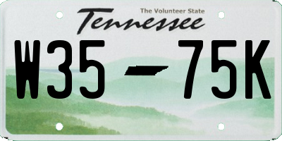 TN license plate W3575K