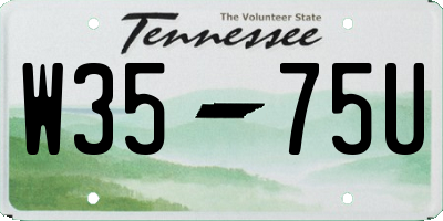 TN license plate W3575U