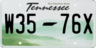 TN license plate W3576X