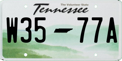 TN license plate W3577A