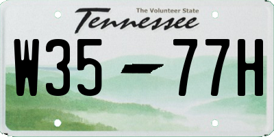 TN license plate W3577H