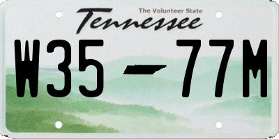 TN license plate W3577M