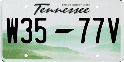 TN license plate W3577V